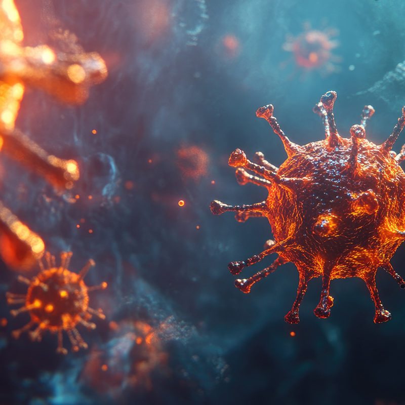 virus under microscope