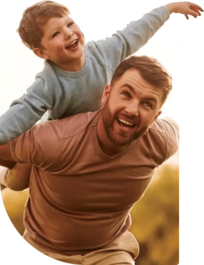 father playing with son